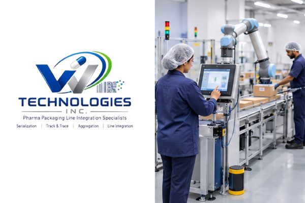 Pharmaceutical factory workers in sterile environment Cobot Palletizer